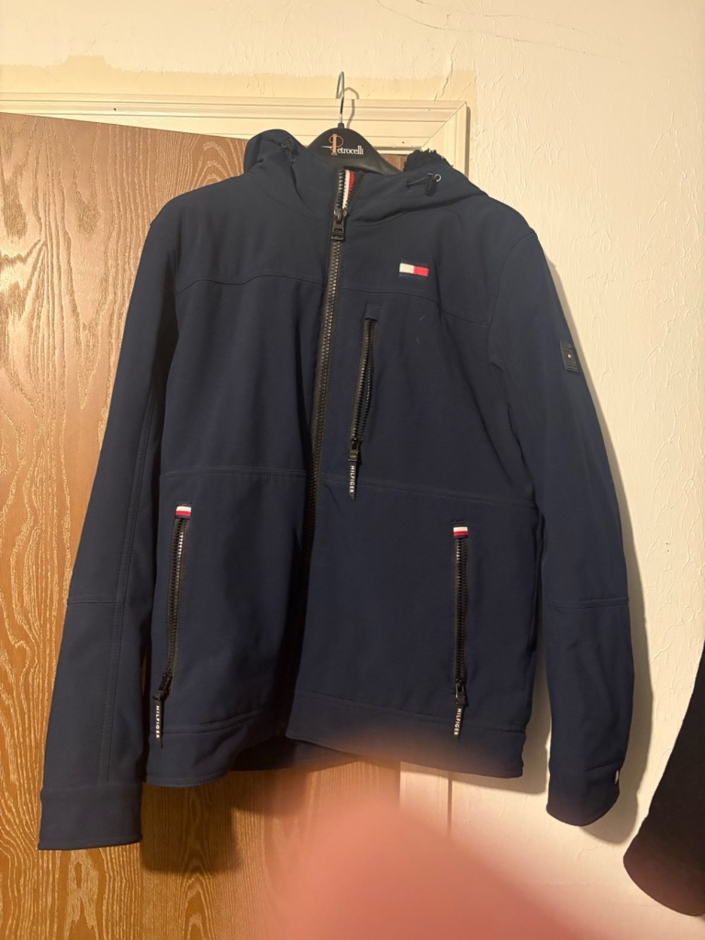 Tommy Hilfiger Navy Hooded Softshell Jacket